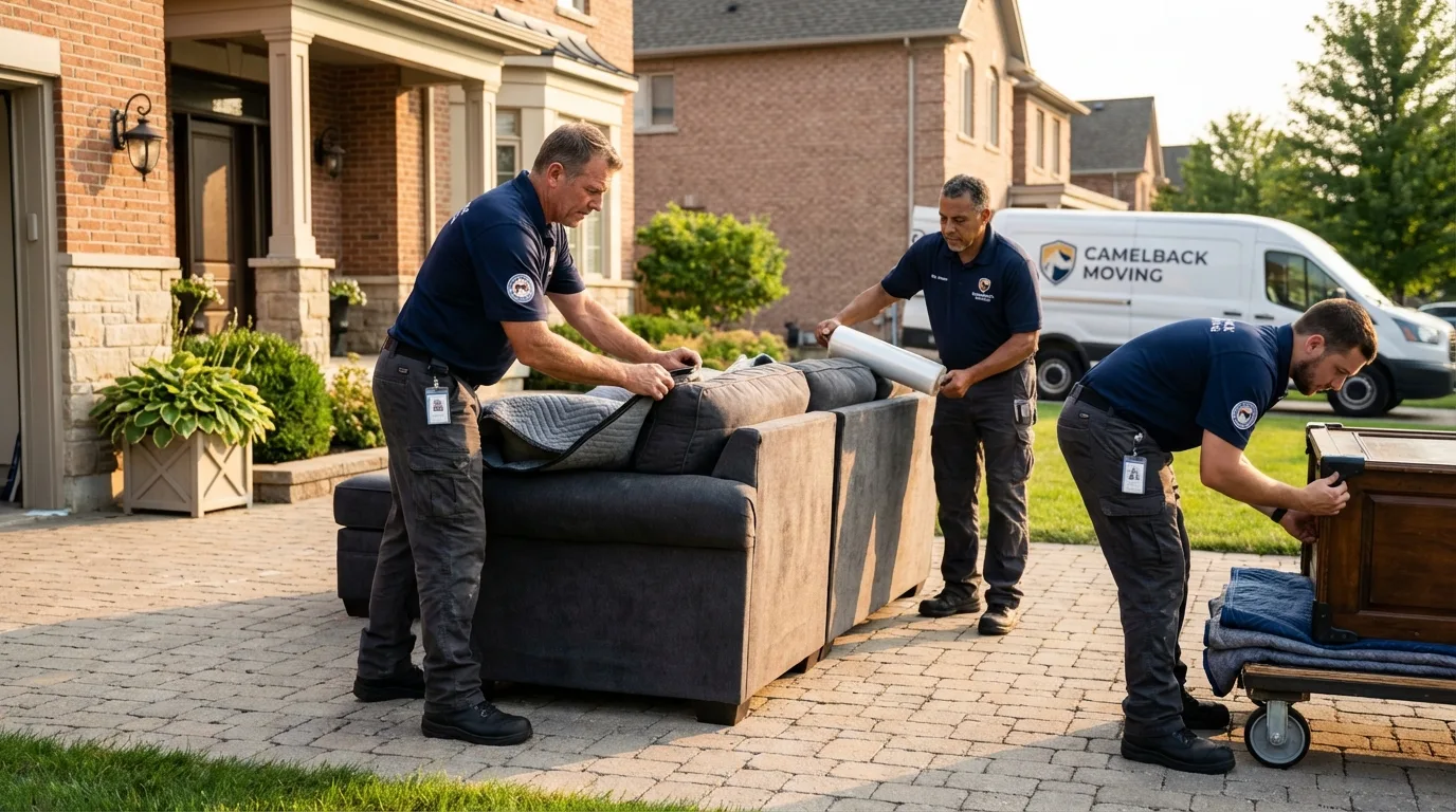 Large estate moving crew wrapping furniture in Mount Washington, KY