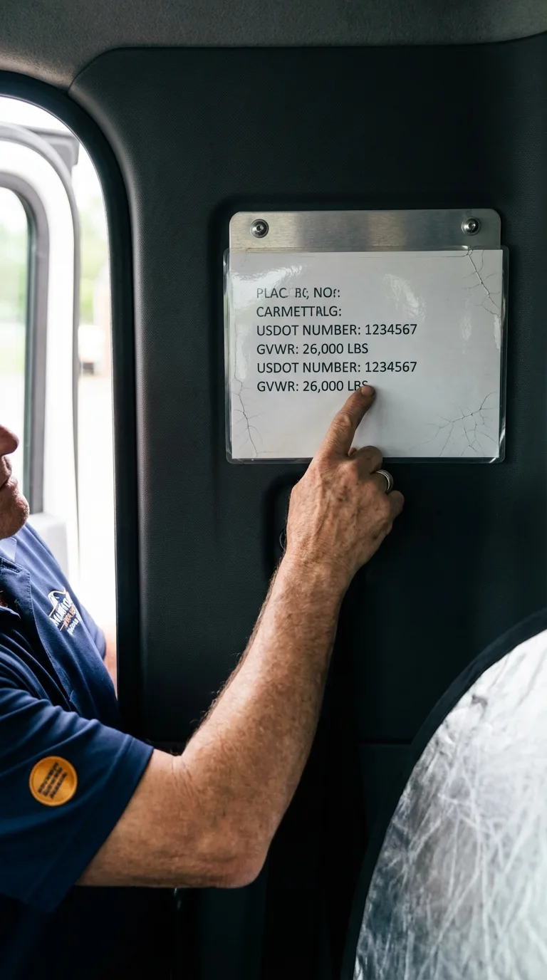 USDOT licensing placard verification in Mount Washington